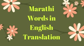 Marathi words translation in English In Beautiful Pictures